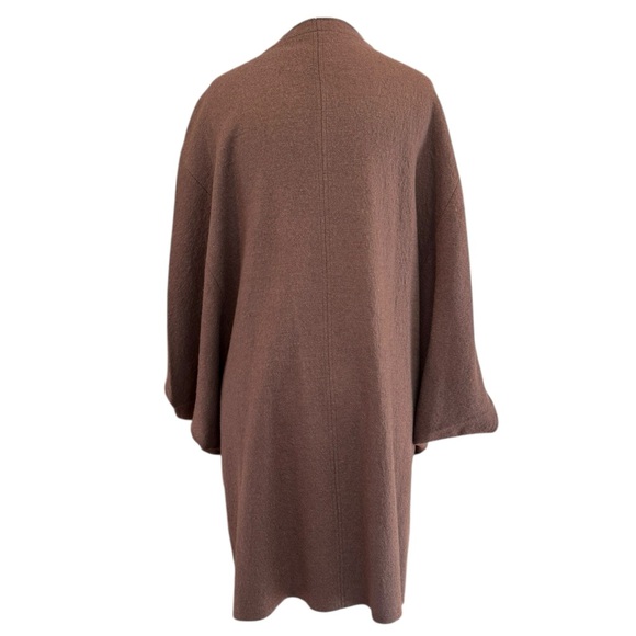 Marla Wynne Brown Wool Blend Knit Poncho Sweater Cardigan Size M-L - Picture 3 of 10